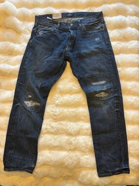 Polo by Ralph Lauren Slim Dark Blue Distressed Jeans